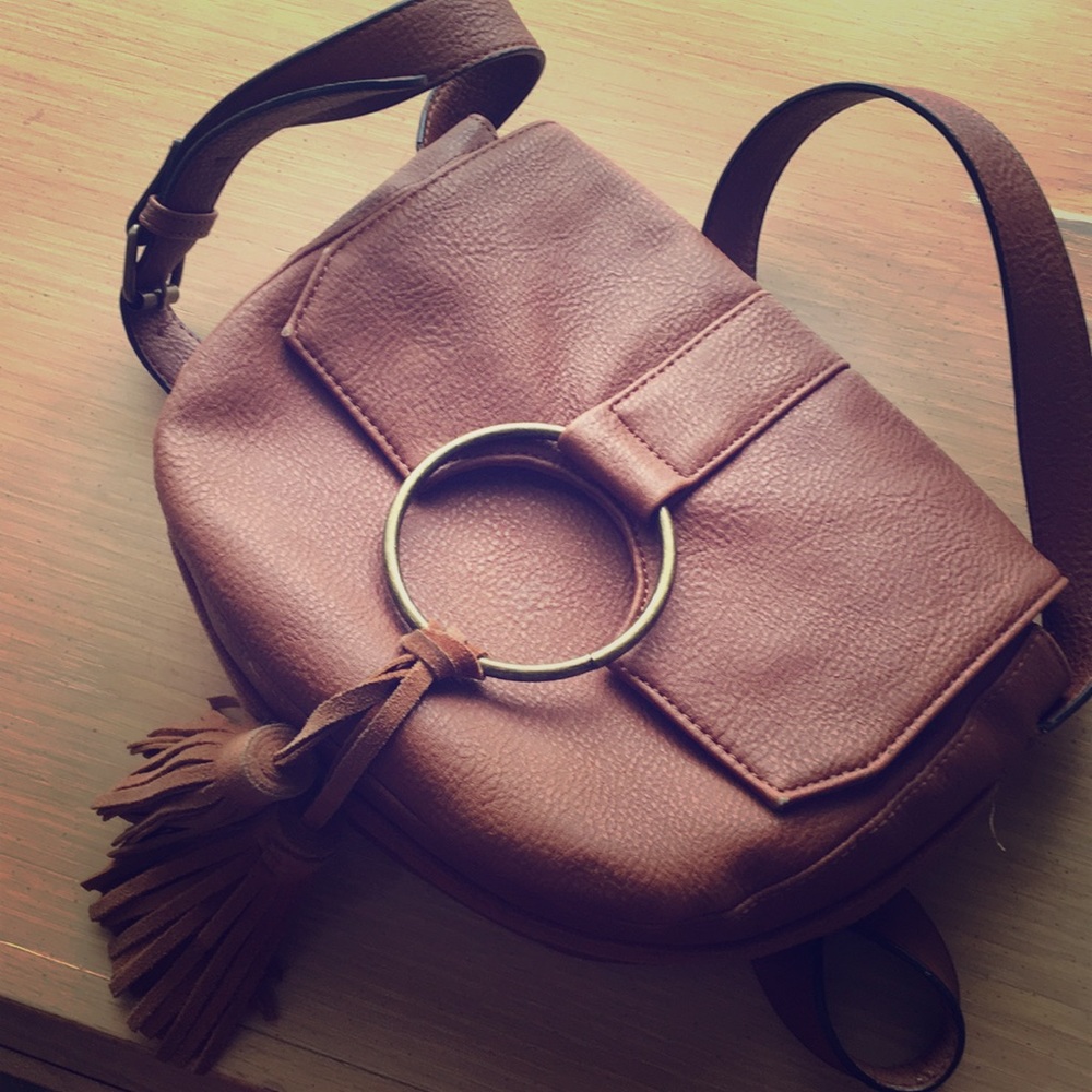 Steve Madden Leather Fringe Messenger Bag